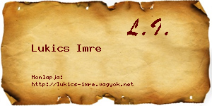Lukics Imre névjegykártya